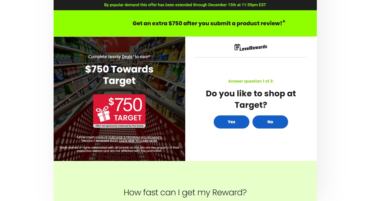 Target Bonus $750