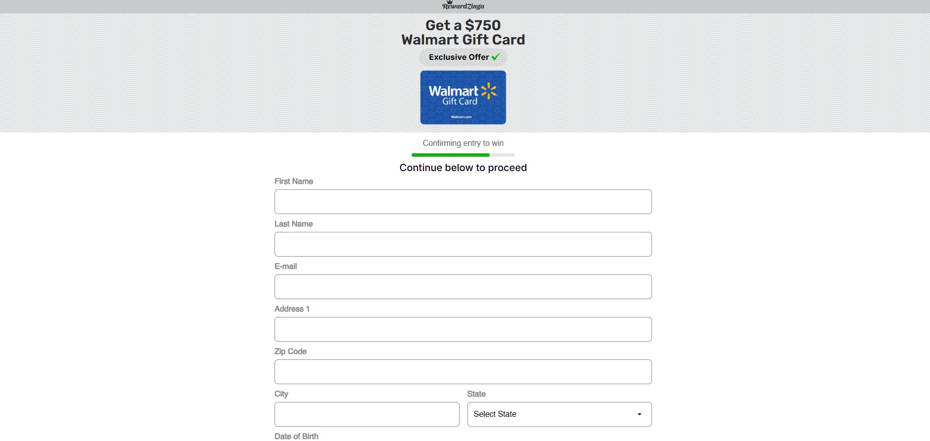 reward zinga 750 walmart rewards