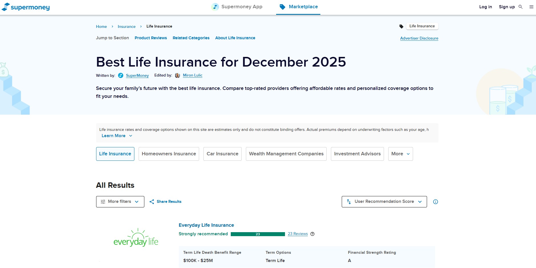 supermoney life insurance